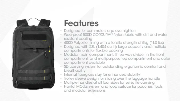 NCBP23PRO - NITECORE BP23 PRO 23L Sac à Dos Imperméble d'EDC/Voyage