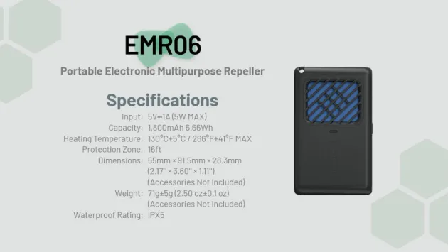 NCEMR06 - NiteCore EMR06 Répulsif Portable Anti Moustiques