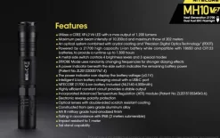 NCMH10V2 - NITECORE MH10V2 Torche Double Alimentation - 1200Lm