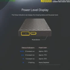 NCNB10000G2 - NITECORE Batterie externe carbone MK2 - 10 000mAh - 5V / 3A - 18W