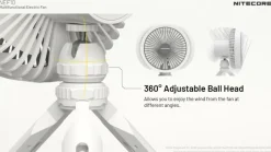 NCNEFG - NITECORE NEF10 Ventilateur électrique multifonctions Anneau LED + Powerbank