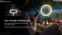 NCNEFG - NITECORE NEF10 Ventilateur électrique multifonctions Anneau LED + Powerbank