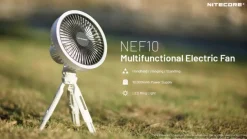 NCNEFG - NITECORE NEF10 Ventilateur électrique multifonctions Anneau LED + Powerbank