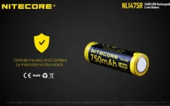 NCNL1475R - NiteCore Accu Li-ion 14500 - 750mAh - Port Micro-USB - 3,6V