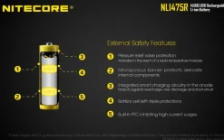 NCNL1475R - NiteCore Accu Li-ion 14500 - 750mAh - Port Micro-USB - 3,6V