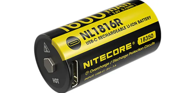 NCNL1816R - NITECORE NL1816R Accu 18350 1600mAh USB-C