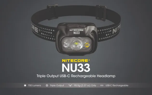 NCNU33BK - NITECORE Frontale NU33 Noir - 700Lm