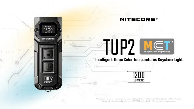 NCTUP2BK - NITECORE Lampe TUP 2 1200Lm 1300mAh USB-C NOIR