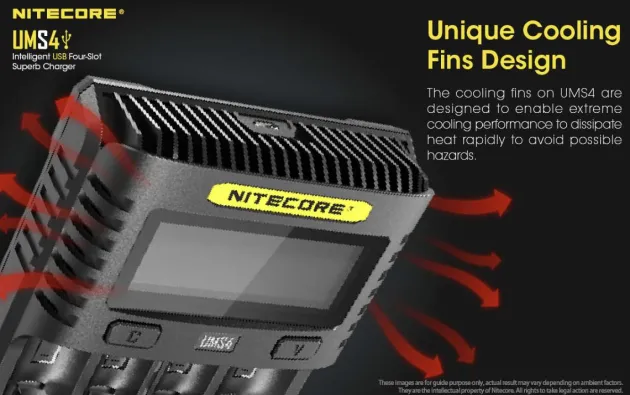 NCUMS4 - NiteCore Chargeur USB 4 ports 3000mA - LCD