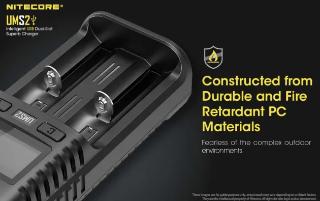 NCUMS2 - NiteCore Chargeur USB 2 ports 3000mA chacun - LCD