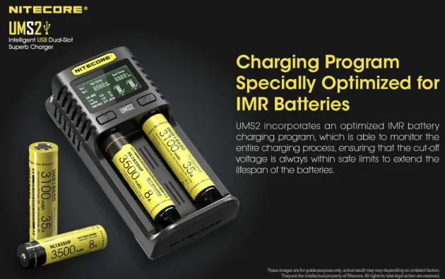 NCUMS2 - NiteCore Chargeur USB 2 ports 3000mA chacun - LCD
