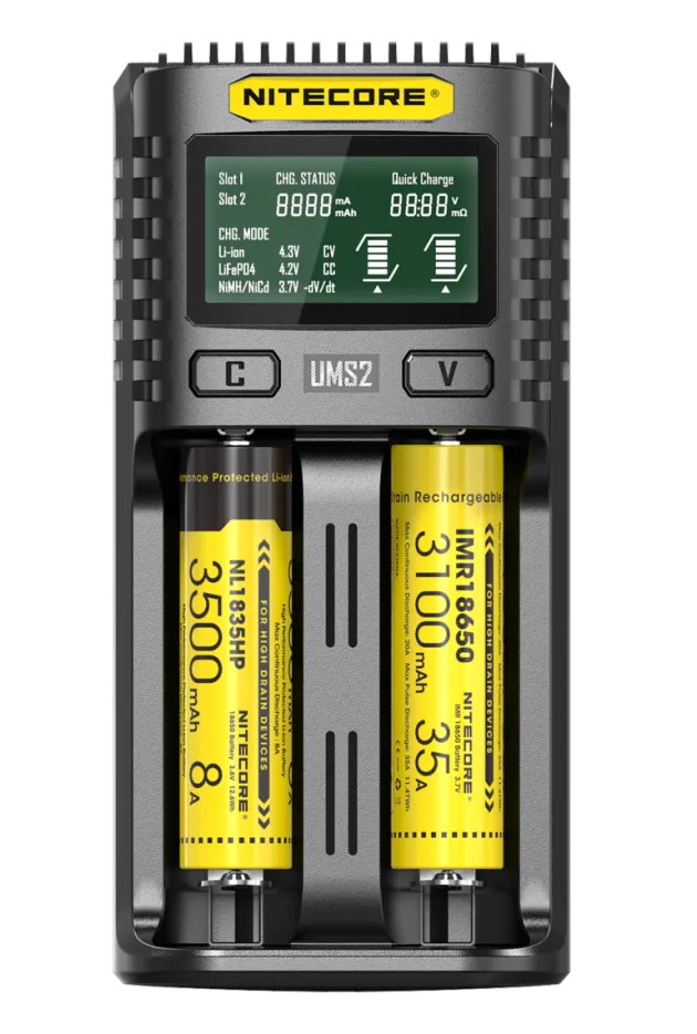 NCUMS2 - NiteCore Chargeur USB 2 ports 3000mA chacun - LCD