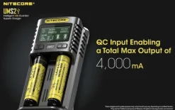 NCUMS2 - NiteCore Chargeur USB 2 ports 3000mA chacun - LCD