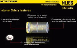 NL166 - NITECORE RCR123A 650mAh 3,7V 2.4Wh
