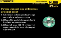 NL166 - NITECORE RCR123A 650mAh 3,7V 2.4Wh