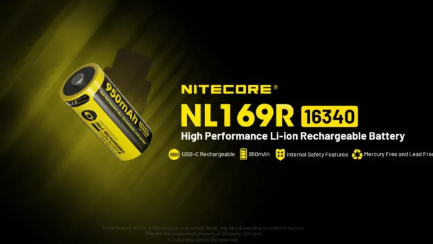 NL169R - NITECORE Accu 16340 3.6V 950 mAh