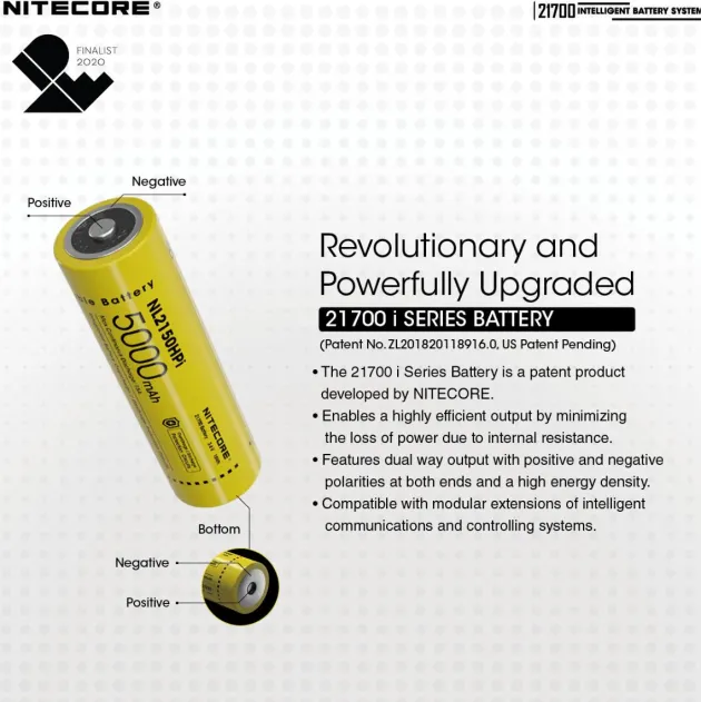 NL21700SET - NITECORE 21700 Intelligent Battery System 80lm Powerbank 5000mAh