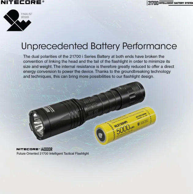 NL21700SET - NITECORE 21700 Intelligent Battery System 80lm Powerbank 5000mAh