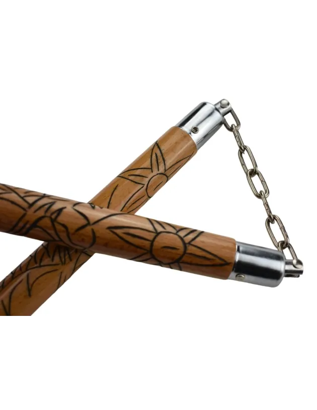 NS14 - NUNCHAKU Hêtre Gravé