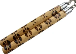 NS12 - NUNCHAKU Rotin Pyrogravé