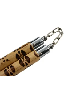 NS12 - NUNCHAKU Rotin Pyrogravé