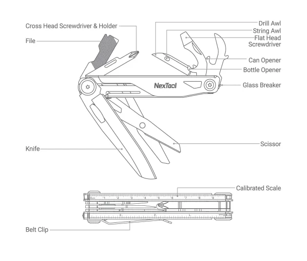 NTL20153 - NexTool Knight Couteau Multifonction