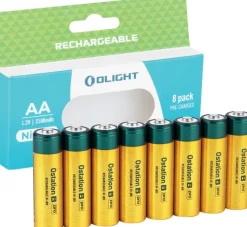 OLTAABATTERYOSX - OLIGHT x8 Piles AA haute capacité 2100mAh NiMh 1,2V