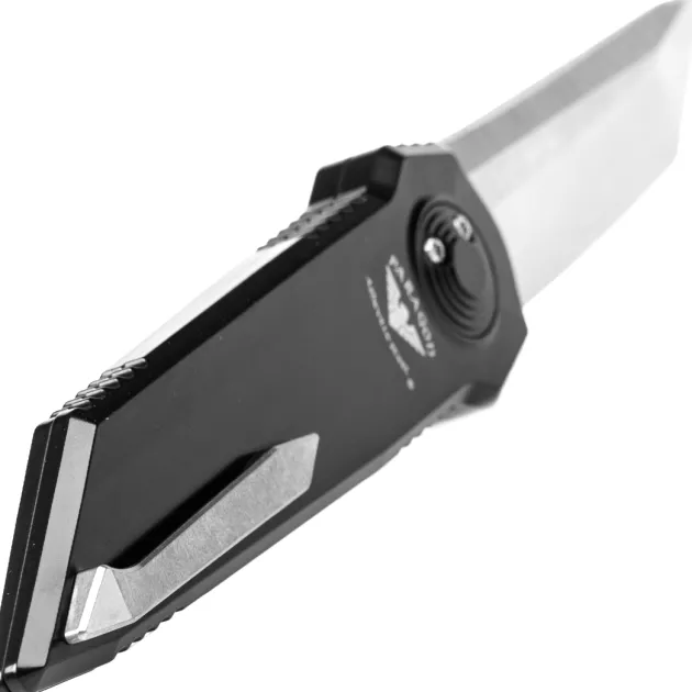 Paragon Asheville Steel Dreddlock Smooth Tanto Satin 2 Tone Black handle