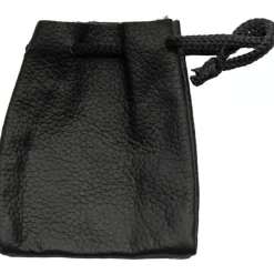 PA4438 - Set de 2 Dés Forgés en Fer avec Bourse Cuir NOIR