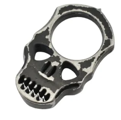 PASKNA- Maxknives PASKNA Poing américain Skull en aluminium noir antique