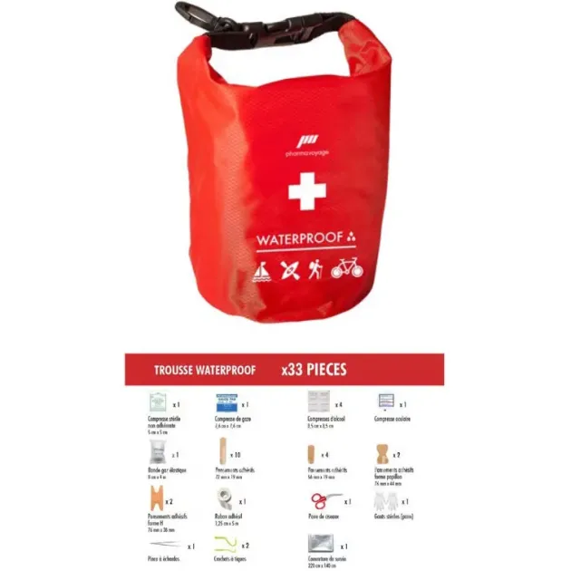 PHTS6000406 - PHARMAVOYAGE Trousse de Soins Etanche 33 pièces