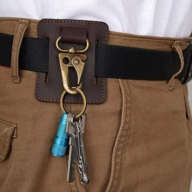 PJ17B - VIPERADE PJ17 Porte-clés de ceinture cuir MARRON