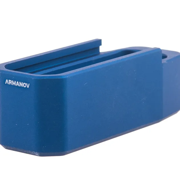 PMAG+5-BU - ARMANOV +5 Rnd Magazine Pad for AR-15 MAGPUL GEN M3 .223 Rem Magazine BLUE