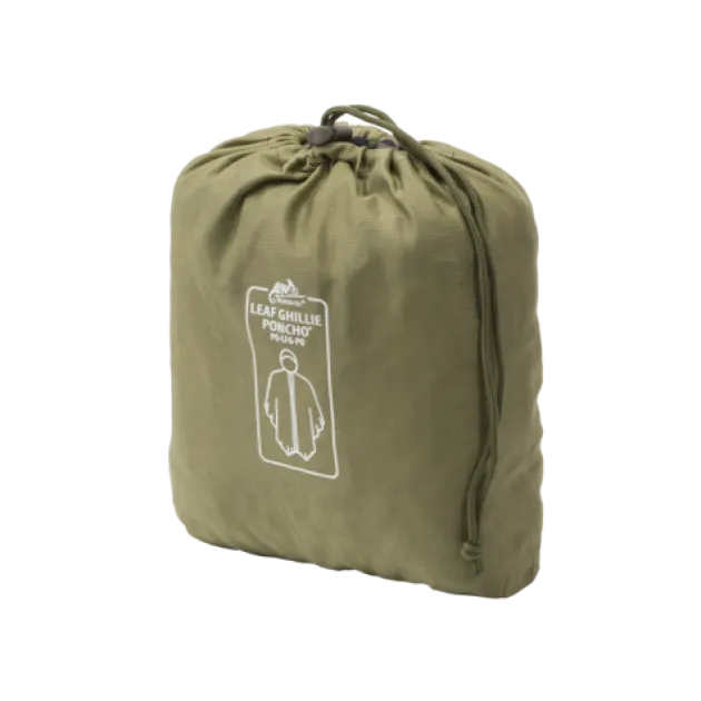 PO-LFG-PO-03 - HELIKON-TEX LEAF GHILLIE PONCHO Poncho Mesh Fin Camo US Woodland 3D