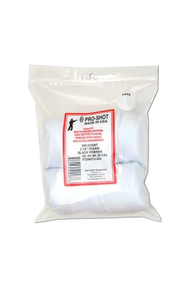 PS21/2-250 PROSHOT PATCHES Black Powder Cal 45 50 54 58 par 250