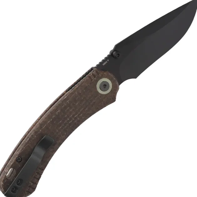 QS174-A2 - QSP Coyote Button linerlock Blackwash Nitro-V GITD Micarta