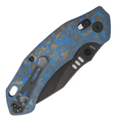 QS173-B2 - QSP ELK Glyde Lock Blackwash 14C28N Textured blue Micarta