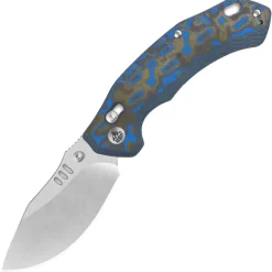 QS173-B1 - QSP ELK Glyde Lock 14C28N Textured blue Micarta