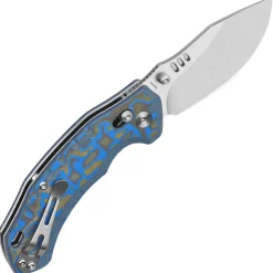 QS173-B1 - QSP ELK Glyde Lock 14C28N Textured blue Micarta