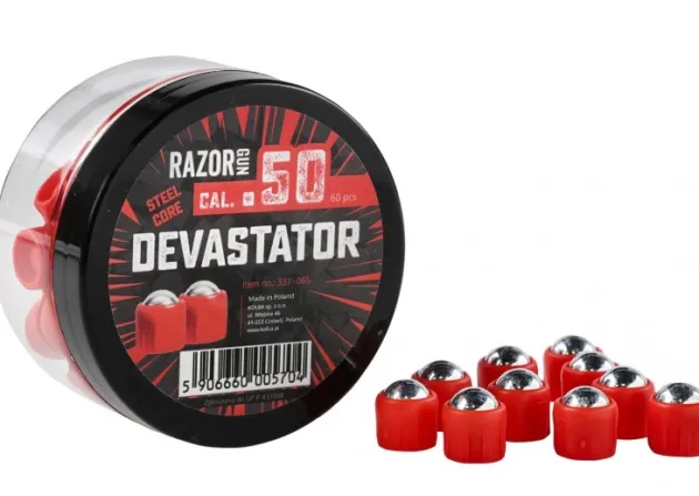 337-065 - RazorGun Devastator .50 caliber Steel Core bullets / 60 pcs.