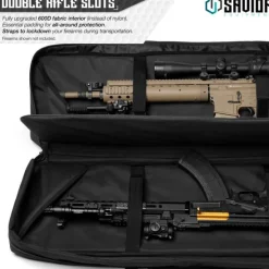 RB-4612DG-VER2-BK - Savior Equipment Urban Warfare Double Rifle Bag Gun - Suitable for Rifle Shotgun, w/ Backpack Strap,Black,46'' Long