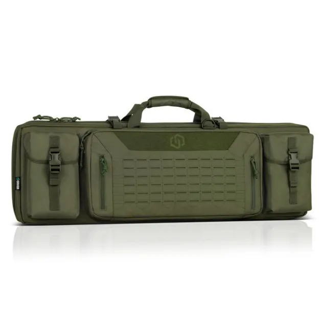 RB-3612DG-VER2-OG - Savior Equipment Urban Warfare Double Rifle Bag Gun - Suitable for Rifle Shotgun, w/ Backpack Strap,OD Green,36'' Long