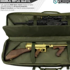 RB-4212DG-VER2-OG - Savior Equipment Urban Warfare Double Rifle Bag Gun - Suitable for Rifle Shotgun, w/ Backpack Strap,OD Green,42'' Long