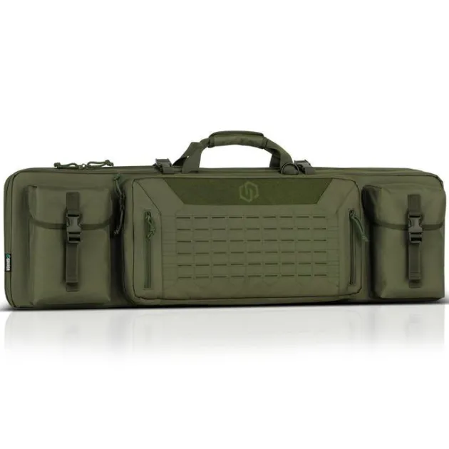 RB-4212DG-VER2-OG - Savior Equipment Urban Warfare Double Rifle Bag Gun - Suitable for Rifle Shotgun, w/ Backpack Strap,OD Green,42'' Long
