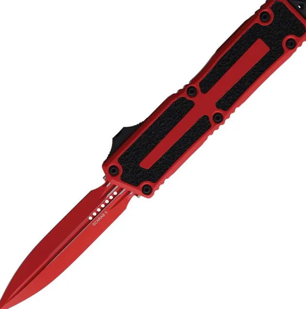 1280-1RD-C5Z4 - Microtech Scarab II Gen III D/E Cerakote Full Red
