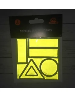RFXCARESTCKRS - Planche de 6 autocollants multi-supports fluo et réfléchissants