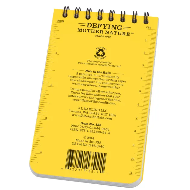 RITR-135 - RITE IN THE RAIN CARNET 7,6x12,7cm JAUNE