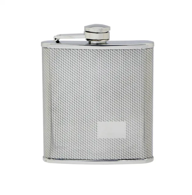 RL180900 - Flasque Carrée à Bouchon Captif Inox Mate 180 mL
