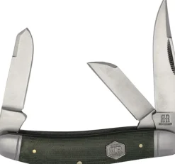 RR1991- Rough Rider Sowbelly Green Micarta Brushed