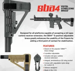 SBT-SBA4-02-SB - SB-Tactical SBA4 5-Position Adjustable Brace